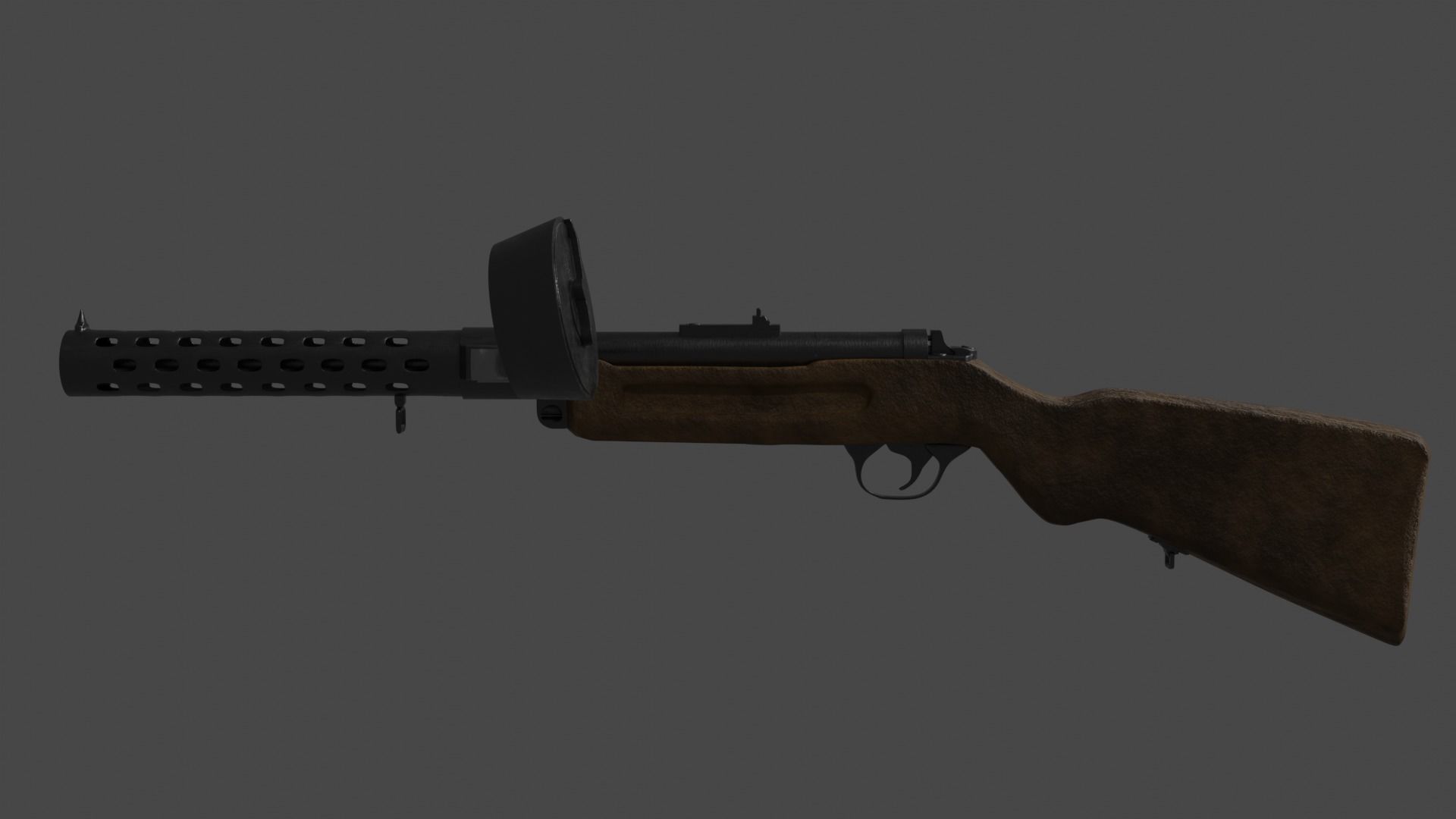 MP-18 low-poly rifle Low-poly 3D model_1