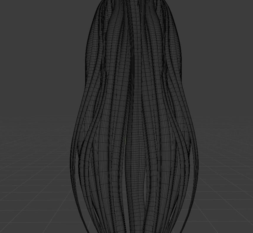 Long Wavy hair with bangs for female characters Free 3D model_2