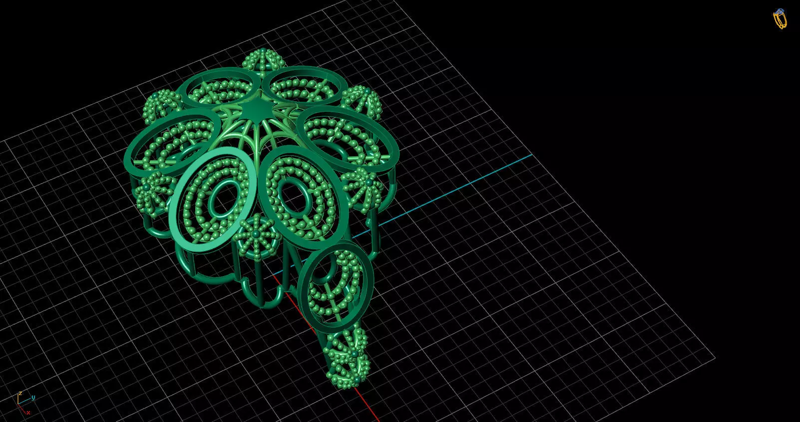 Ring 9 flower 3D print model_0