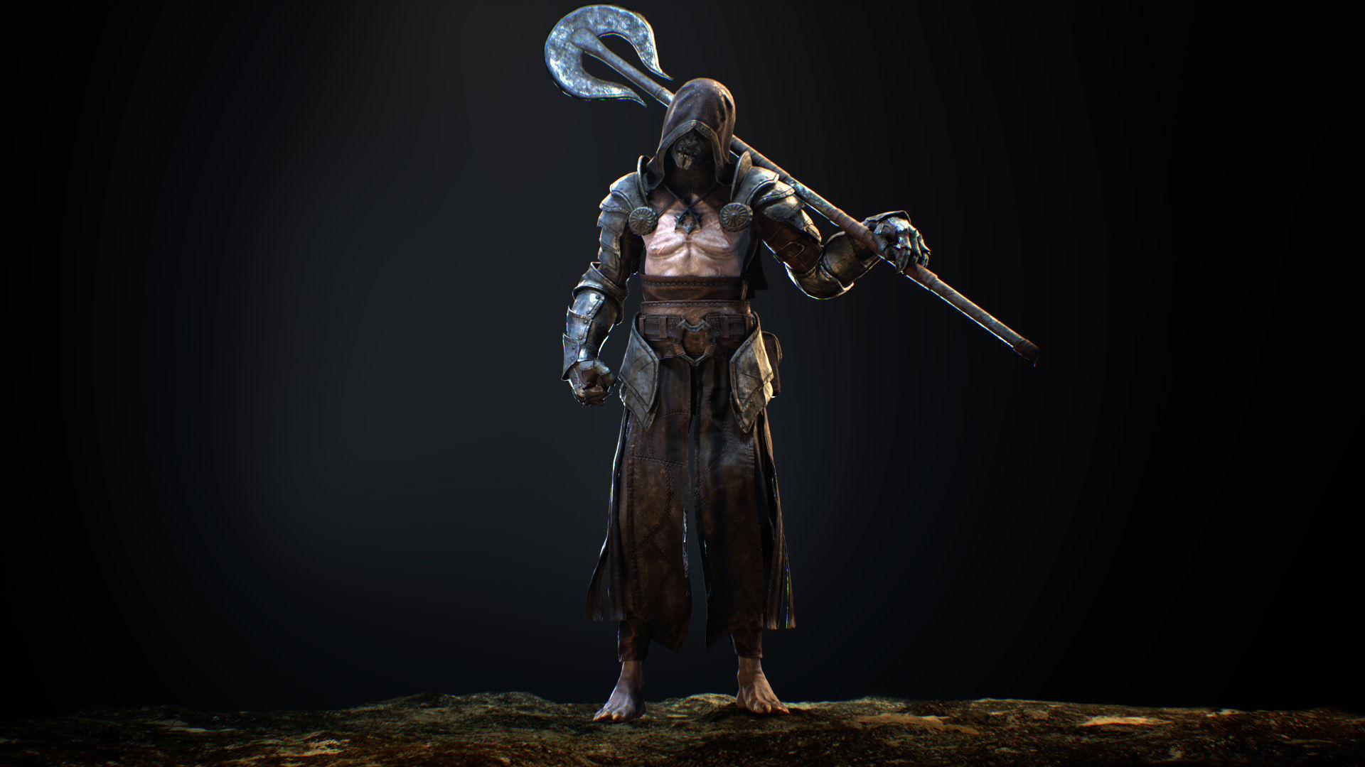 Heretic game ready realistic fantasy character Ue 4-5 and Unity Low-poly 3D model_6
