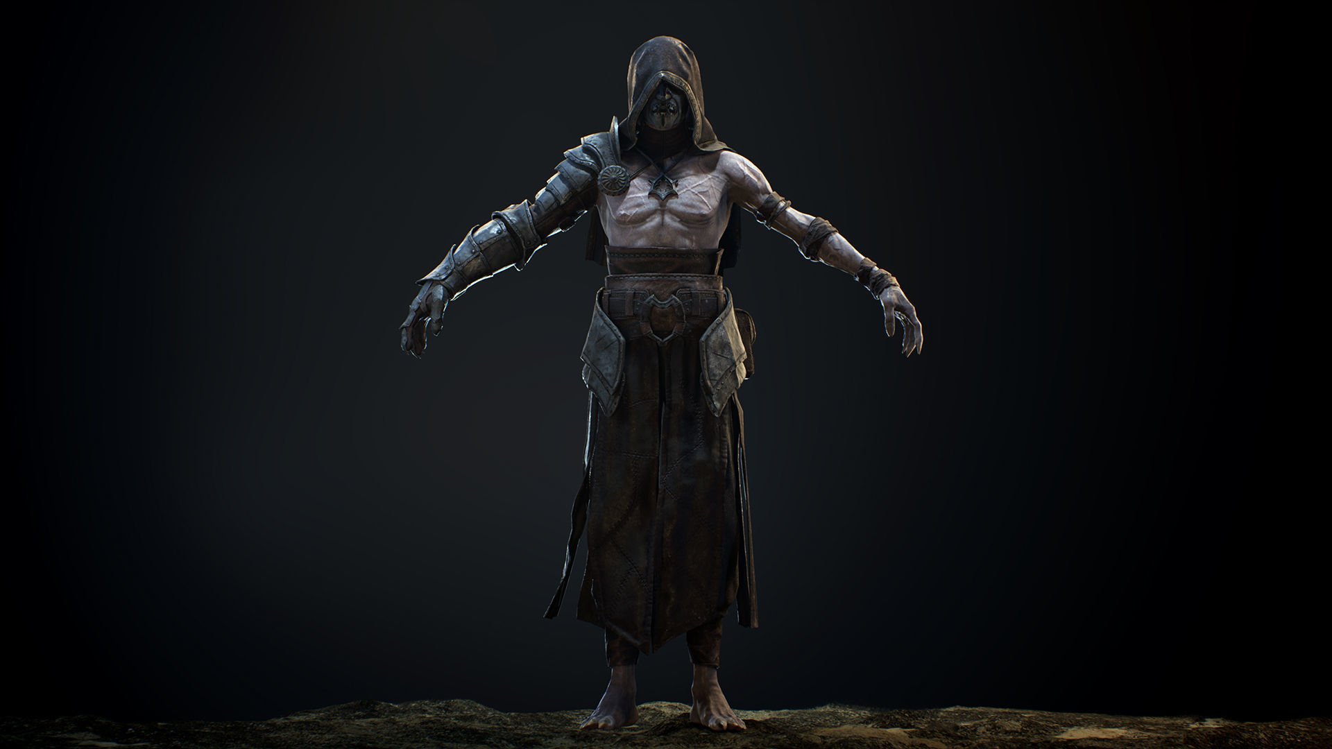 Heretic game ready realistic fantasy character Ue 4-5 and Unity Low-poly 3D model_7