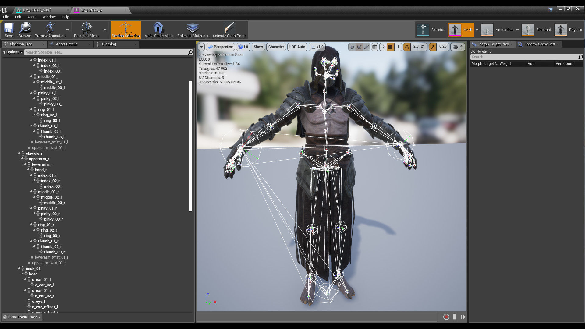 Heretic game ready realistic fantasy character Ue 4-5 and Unity Low-poly 3D model_29