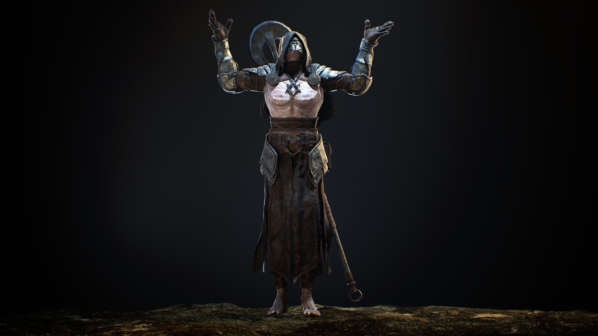 Heretic game ready realistic fantasy character Ue 4-5 and Unity Low-poly 3D model_10