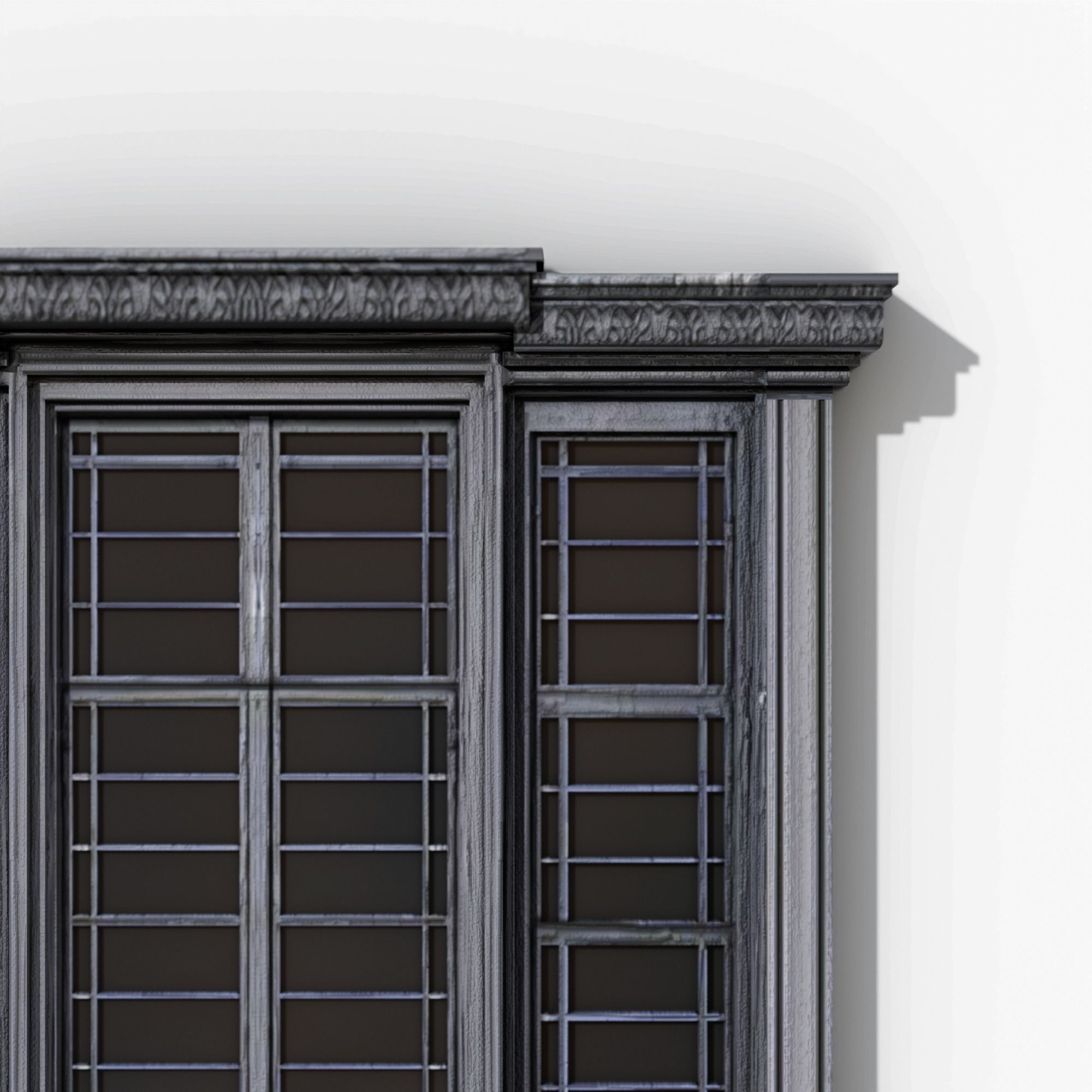 Classical Wooden Window Low-poly 3D model_3