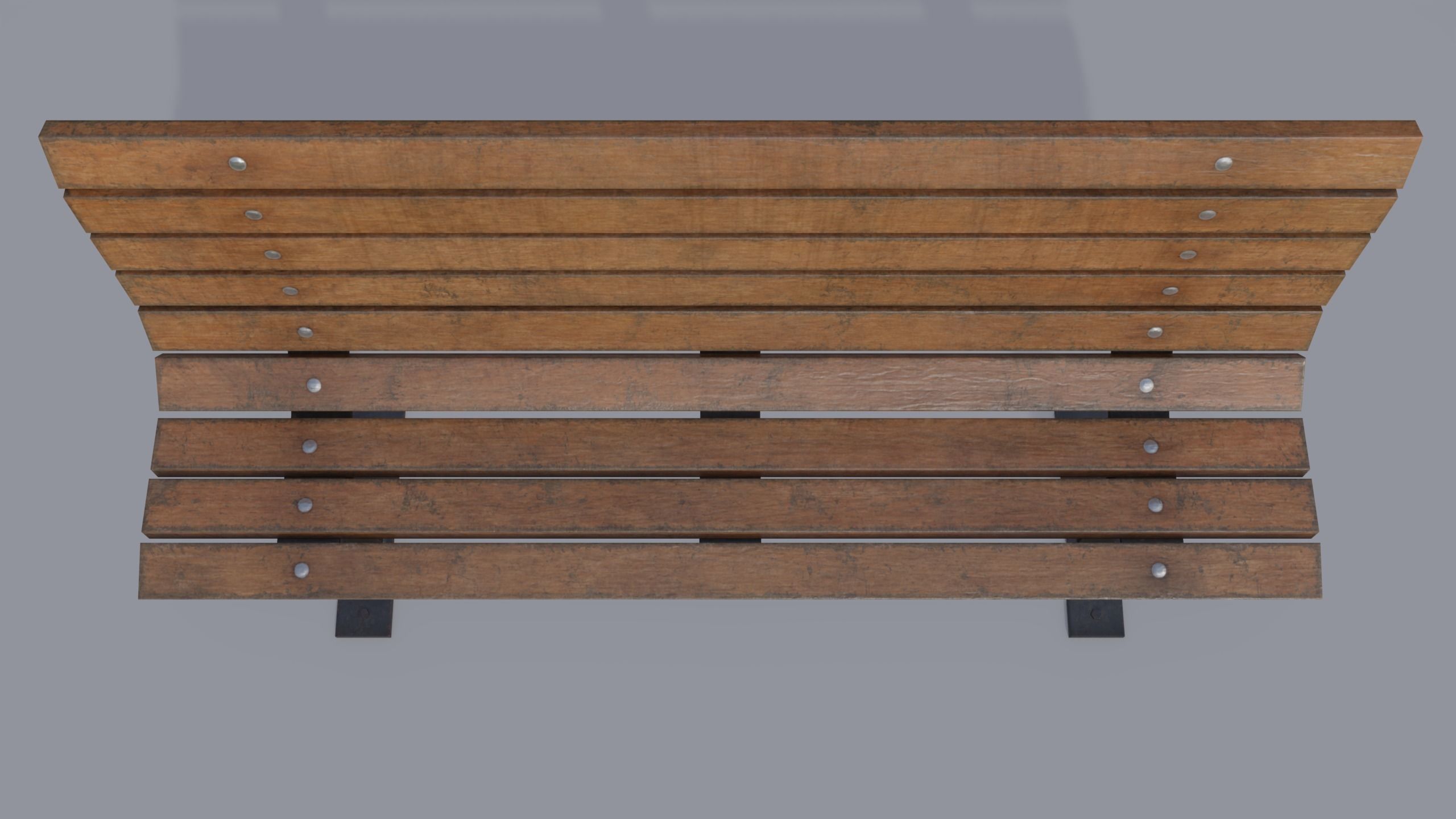 Street bench Low-poly 3D model_30