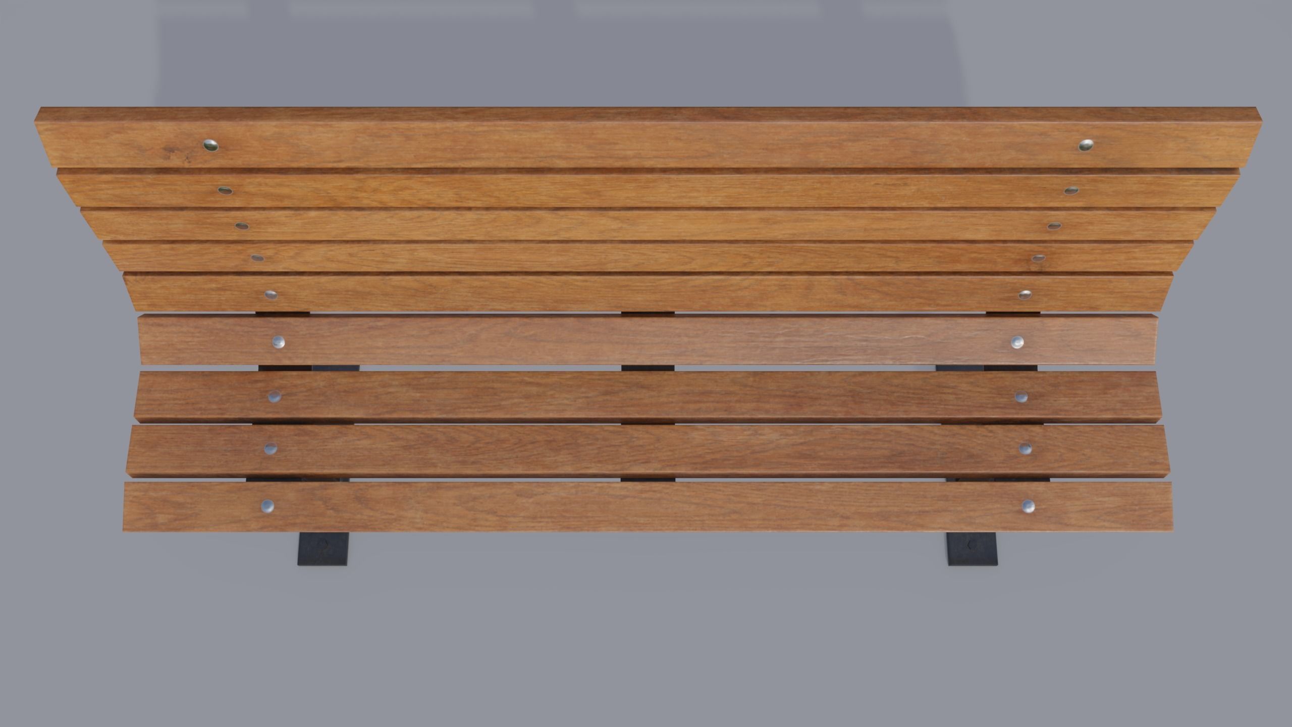 Street bench Low-poly 3D model_16
