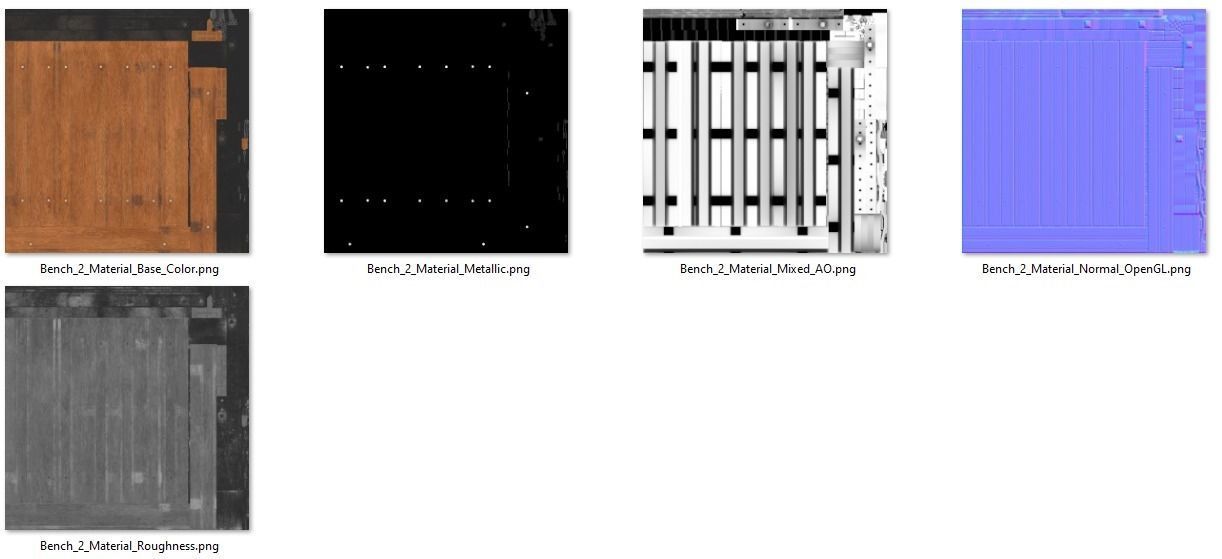 Street bench Low-poly 3D model_35