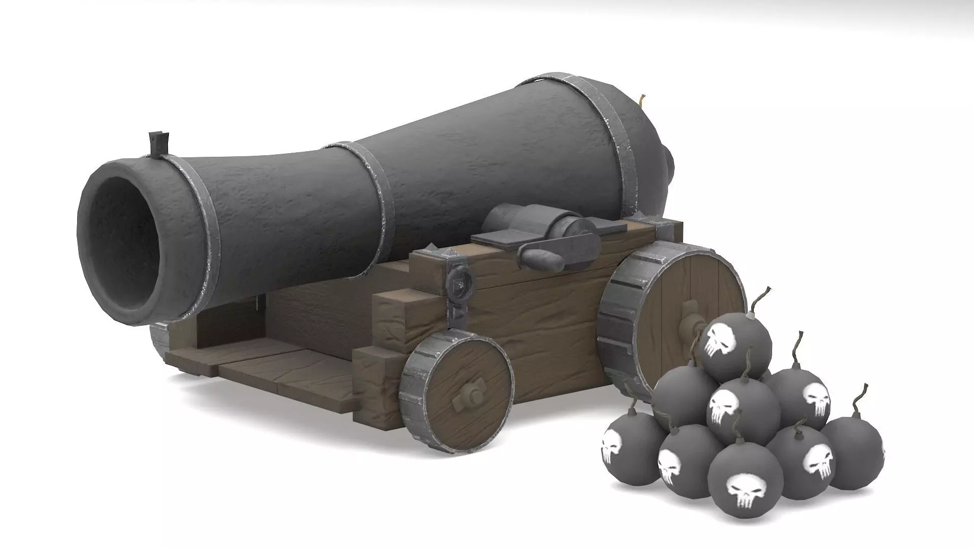 Cartoon Cannon 3D model_0