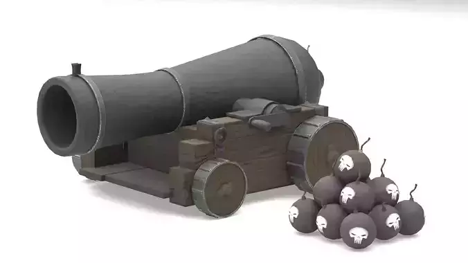 Cartoon Cannon 3D model