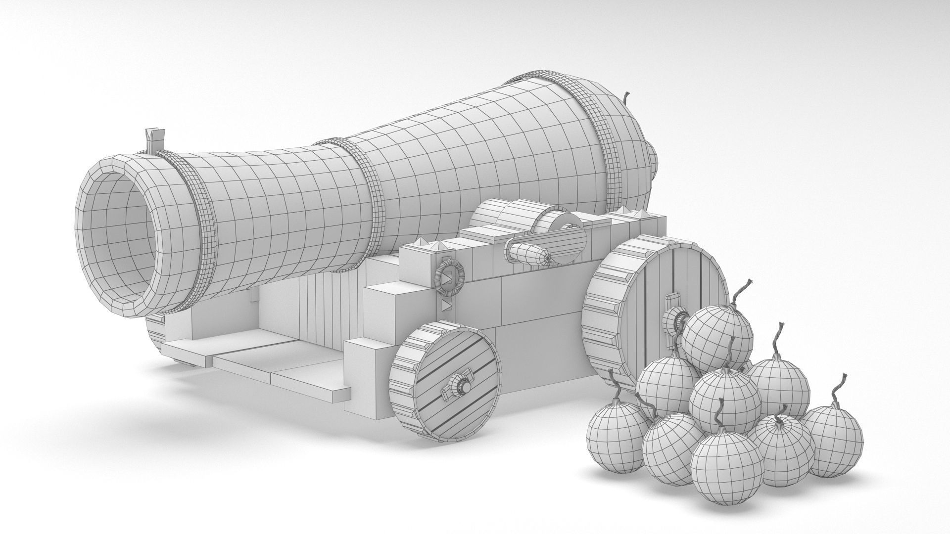 Cartoon Cannon 3D model_9
