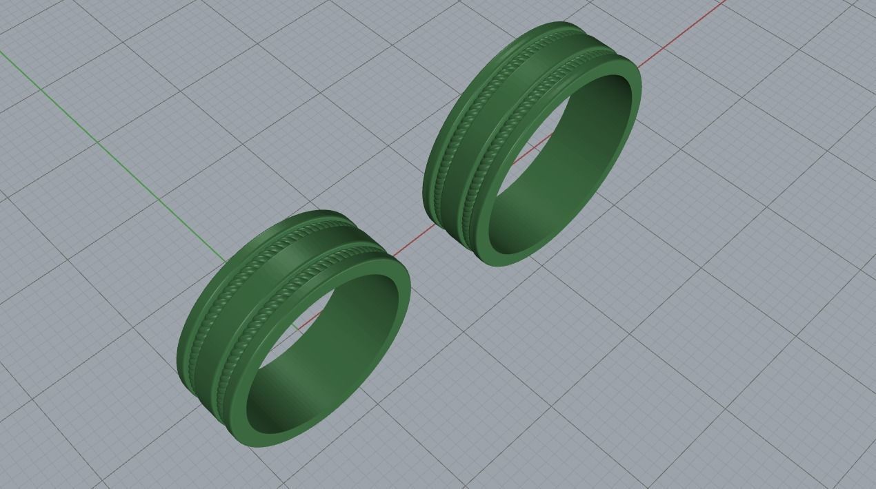 wedding rings 3D print model_4