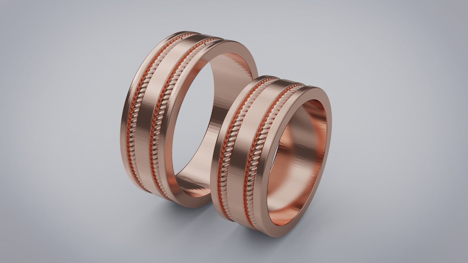wedding rings 3D print model_2