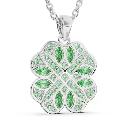 Pendant with round stones and marquises