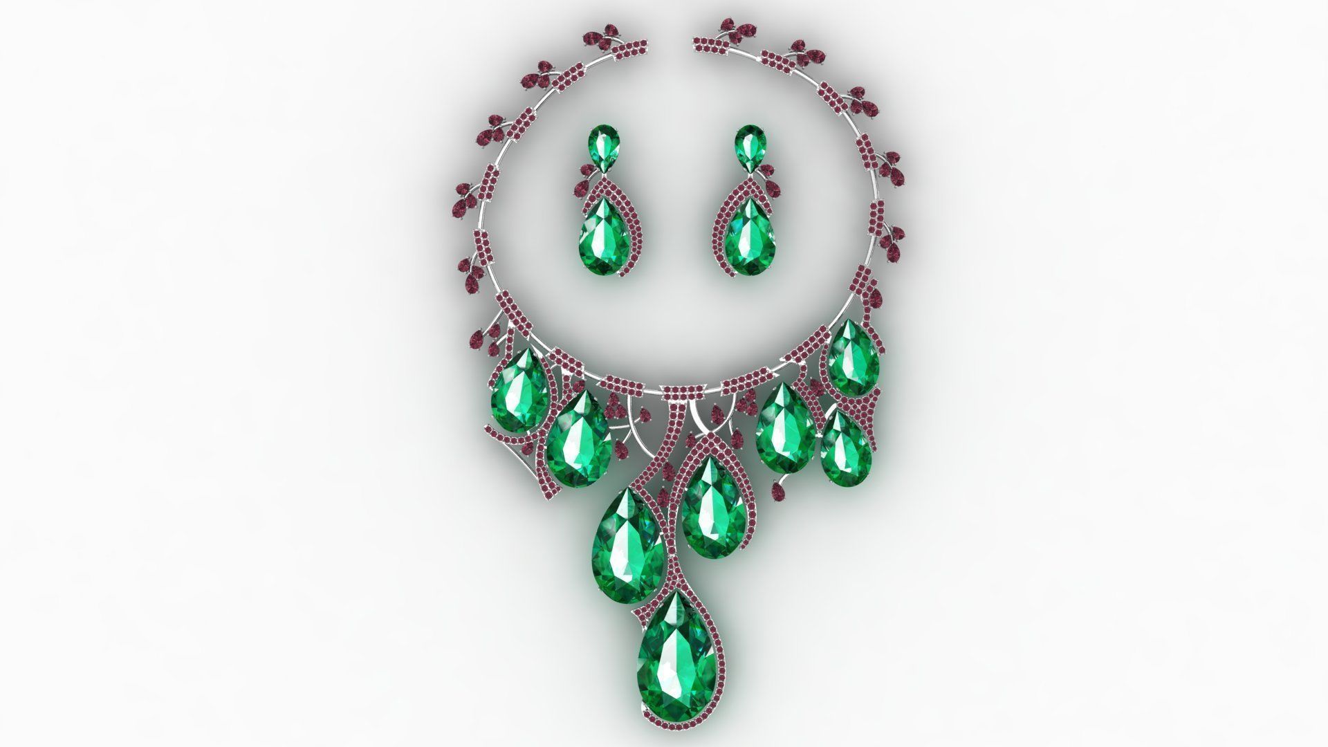 luxury party set - necklace set 3D print model_3