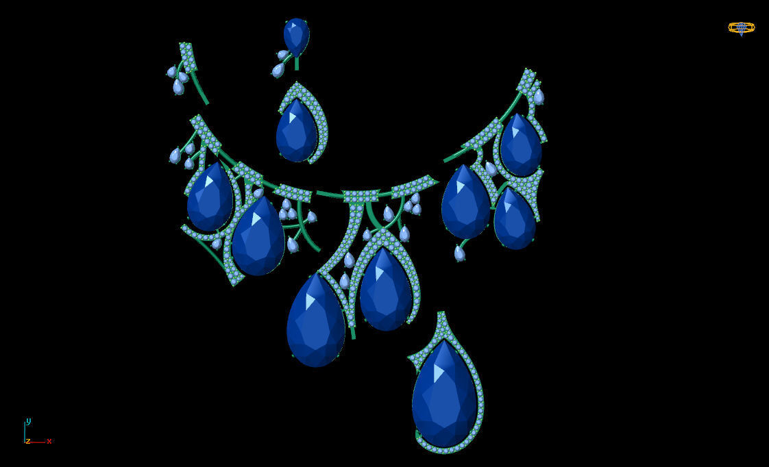 luxury party set - necklace set 3D print model_7