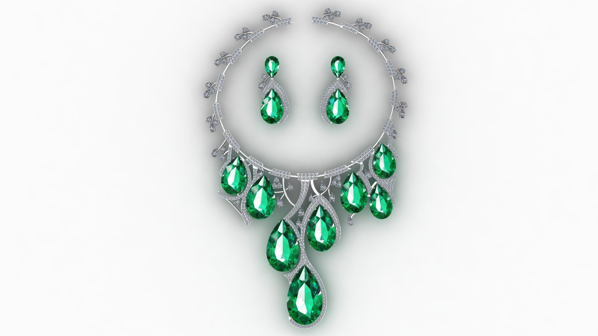 luxury party set - necklace set 3D print model_2