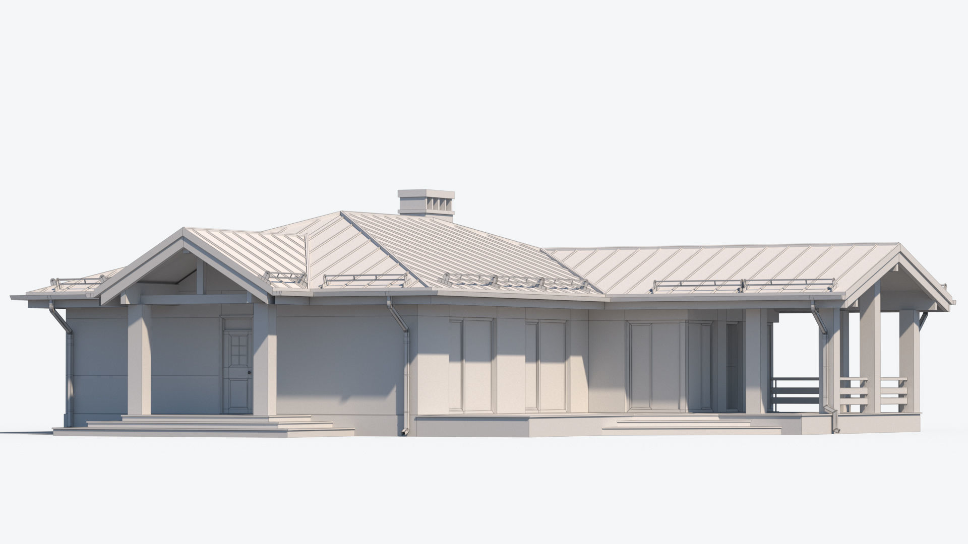 Residential House 11 Low-poly 3D model_12