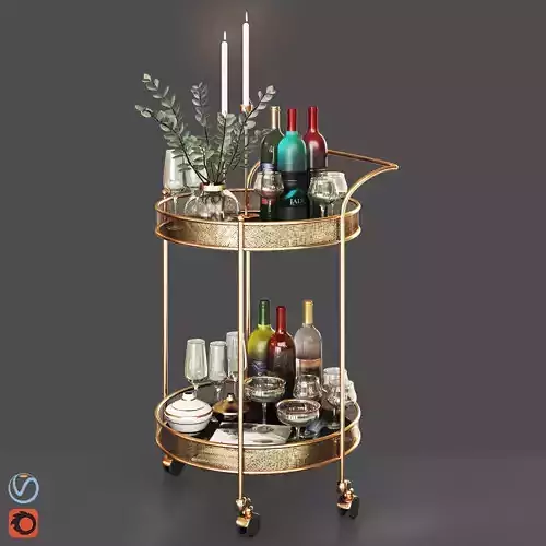 Bar Cart 3D model