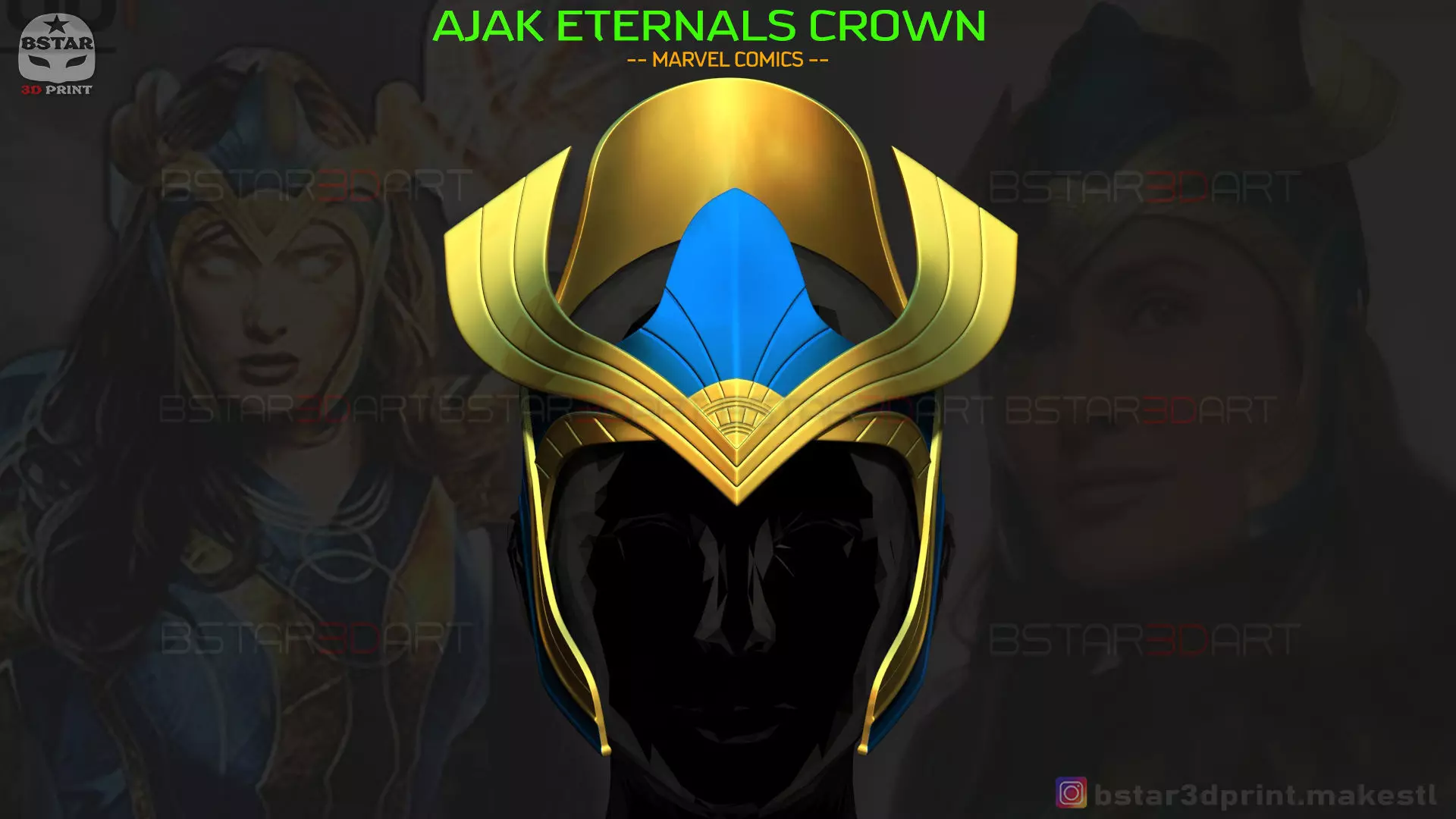 AJAK Crown - Salma Hayek Helmet - Eternals Marvel Movie 2021 3D print model_0