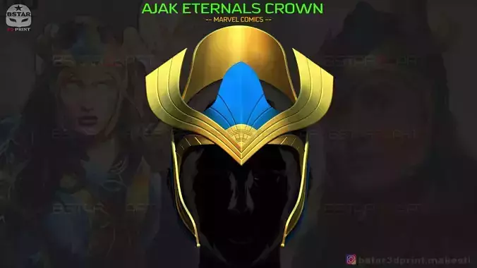 AJAK Crown -  Salma Hayek Helmet - Eternals Marvel Movie 2021 3D print model