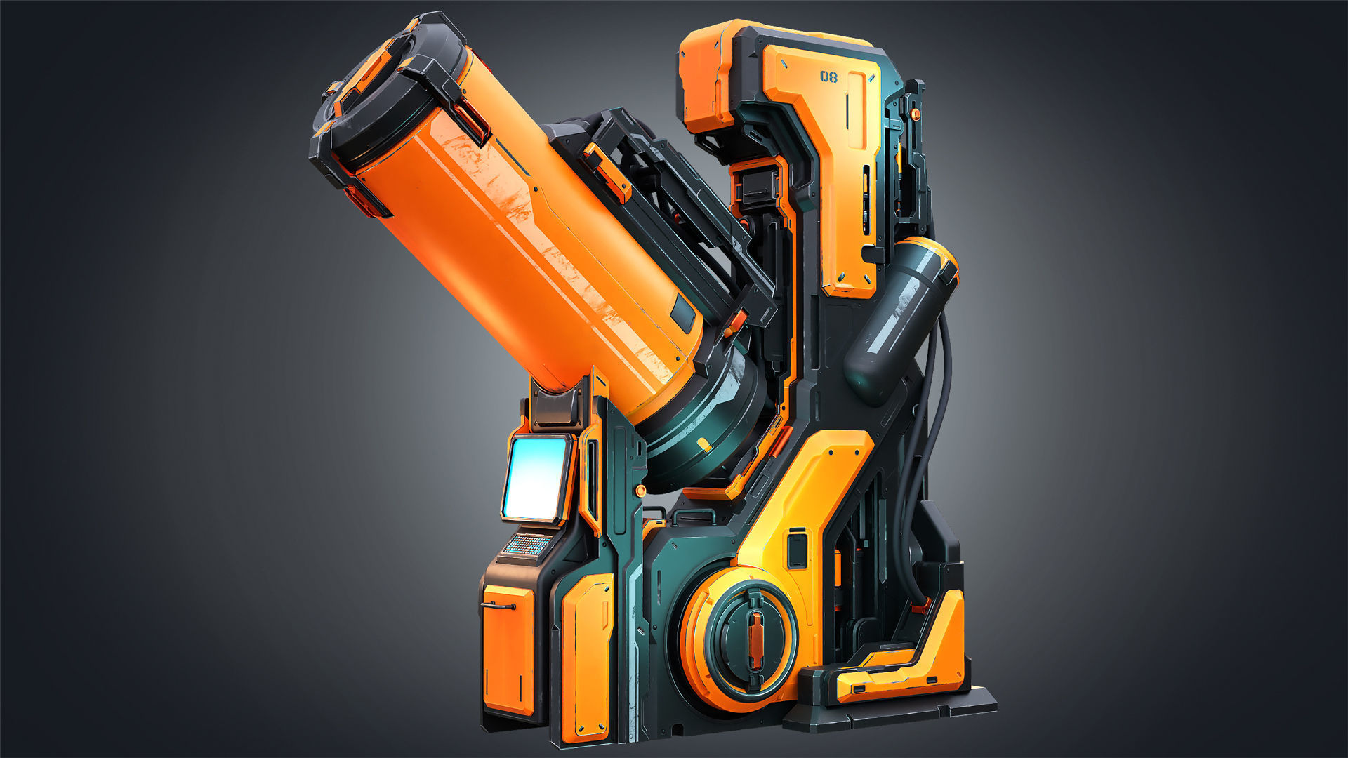 Sci-Fi elements Low-poly 3D model_1