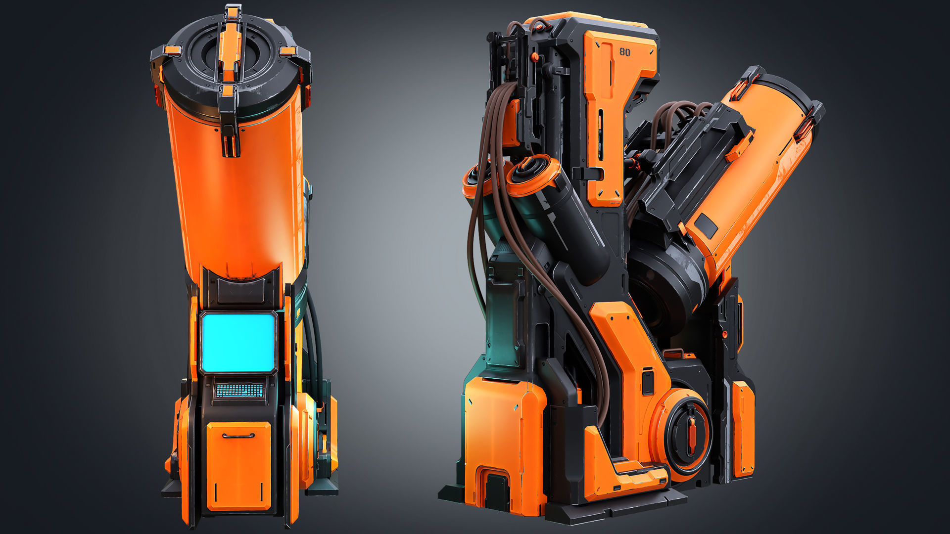 Sci-Fi elements Low-poly 3D model_3