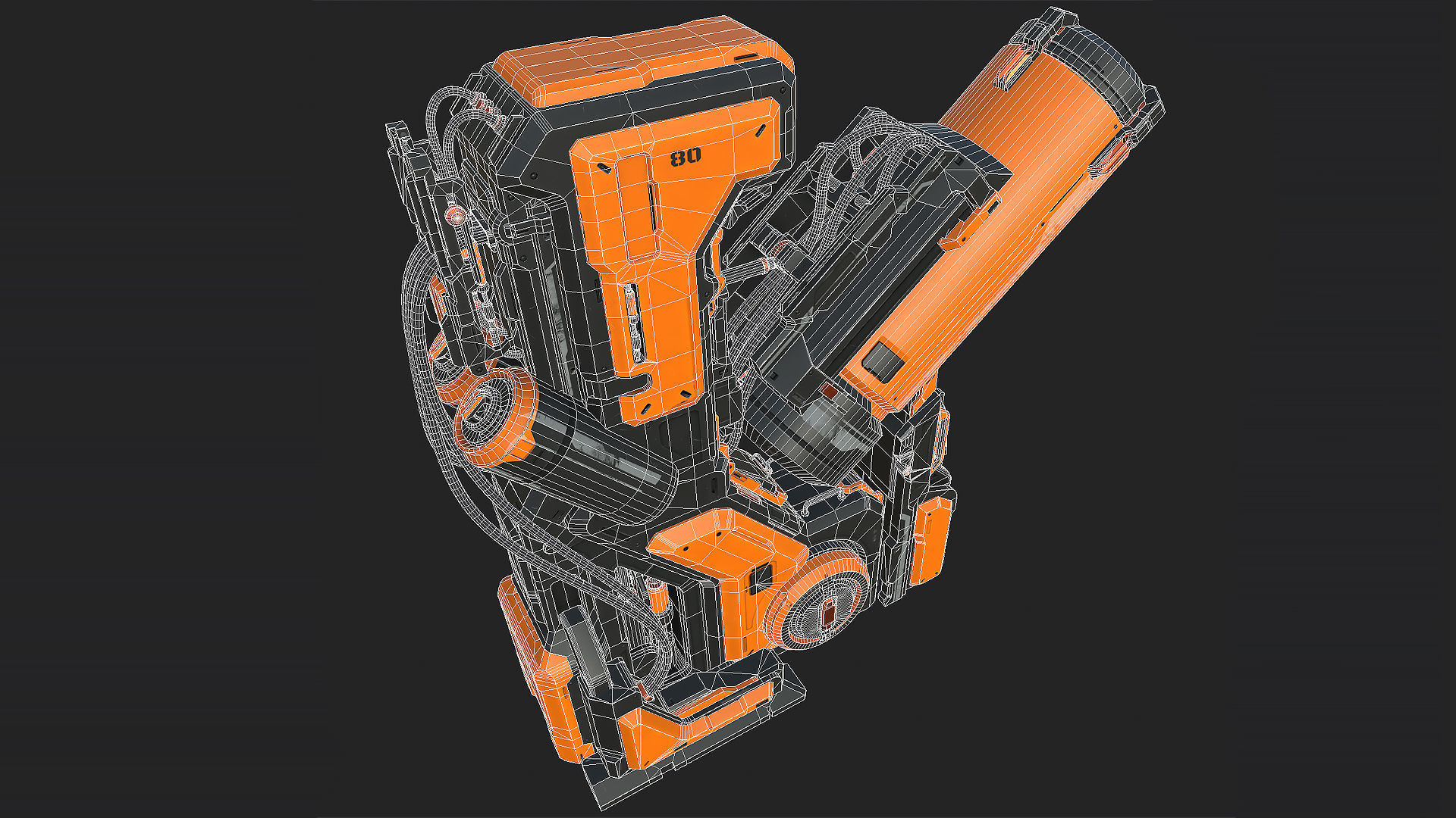 Sci-Fi elements Low-poly 3D model_6