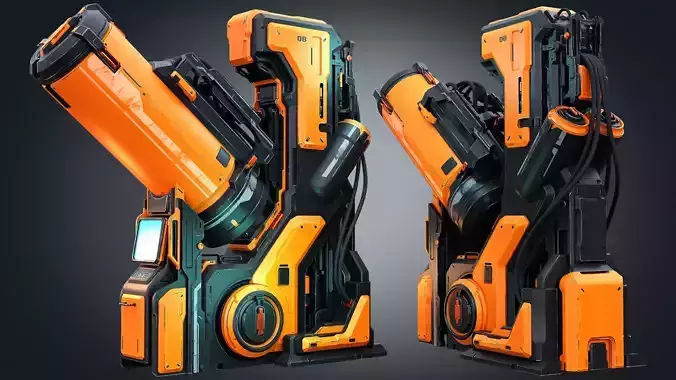 Sci-Fi elements Low-poly 3D model