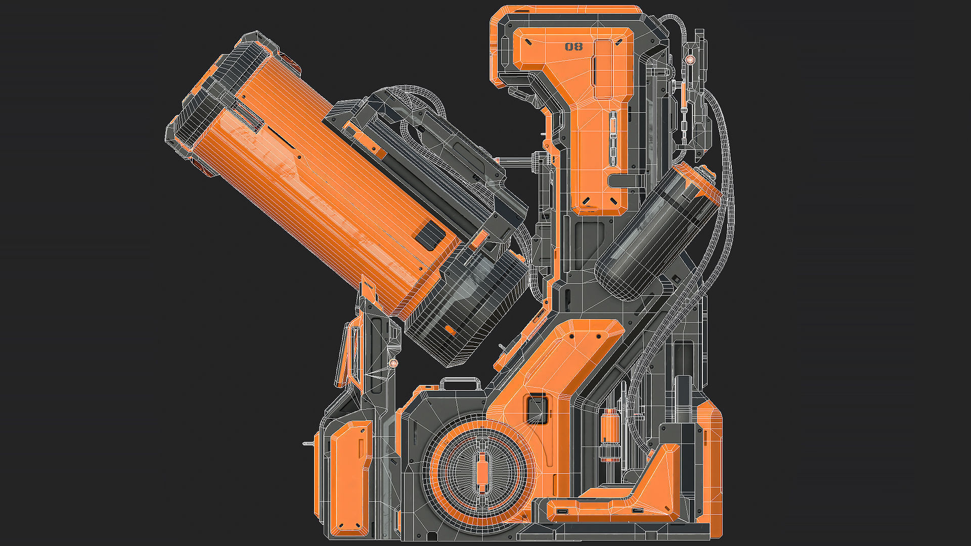 Sci-Fi elements Low-poly 3D model_5