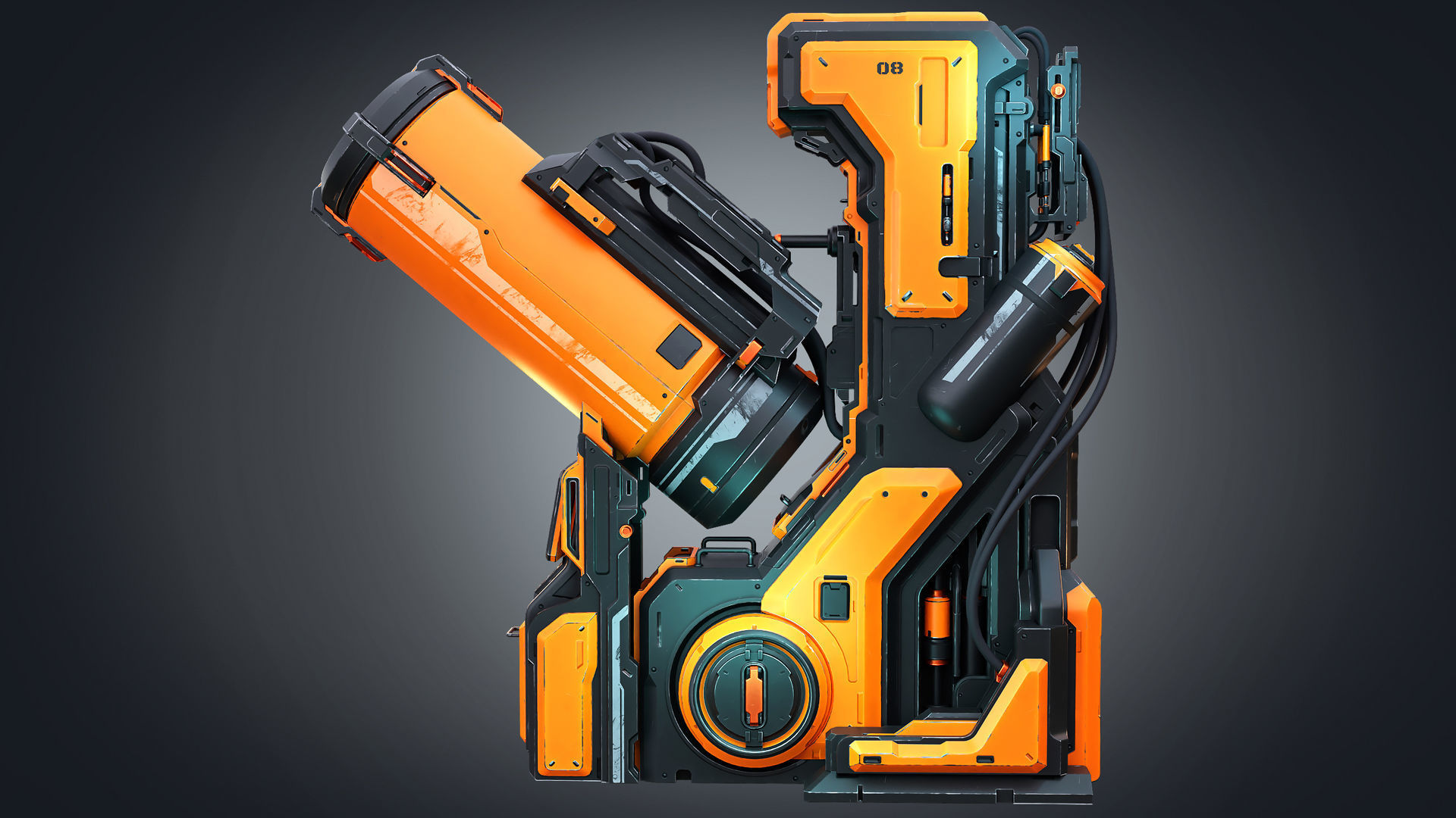 Sci-Fi elements Low-poly 3D model_4