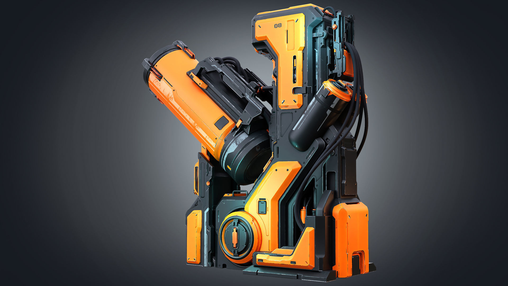 Sci-Fi elements Low-poly 3D model_2