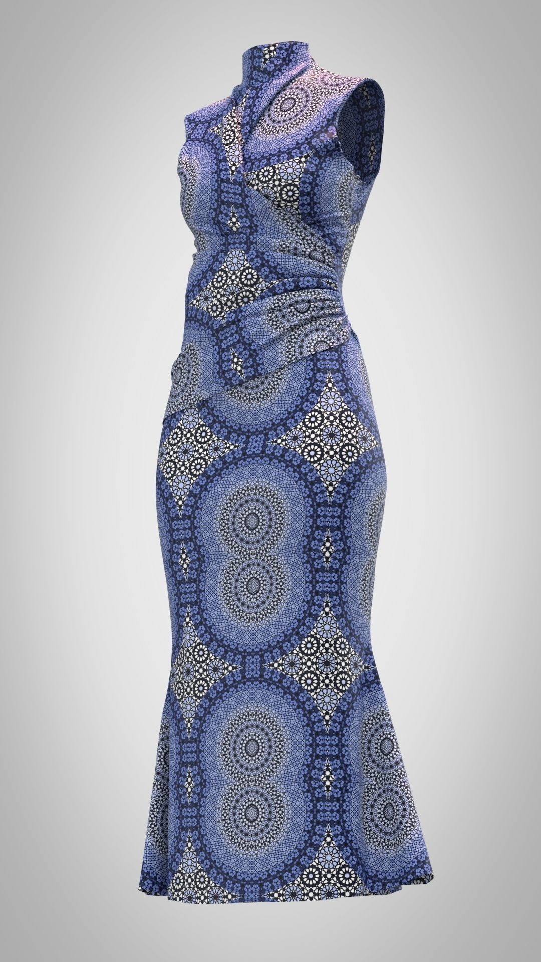 Ladies Gown Low-poly 3D model_4