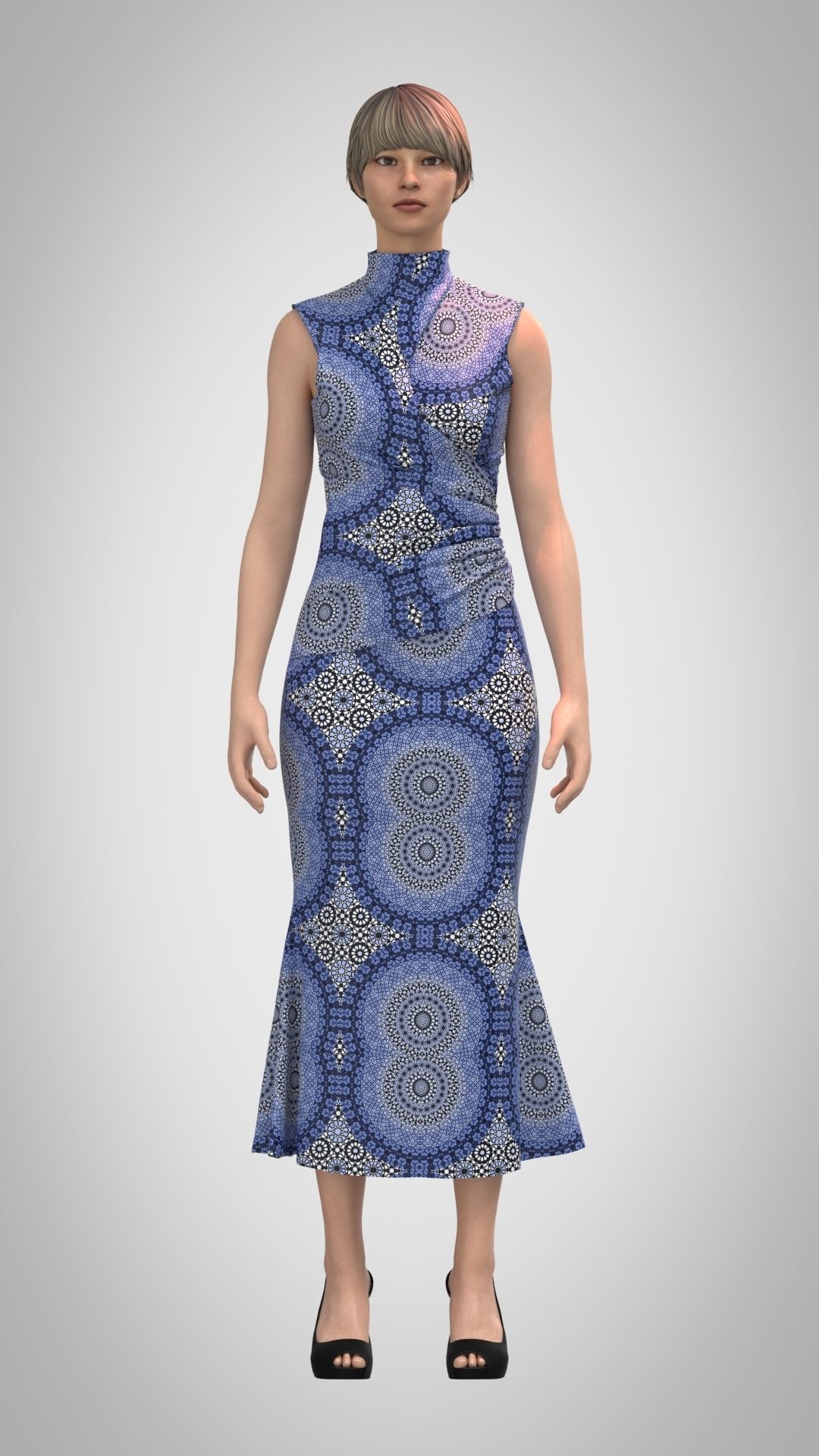 Ladies Gown Low-poly 3D model_2