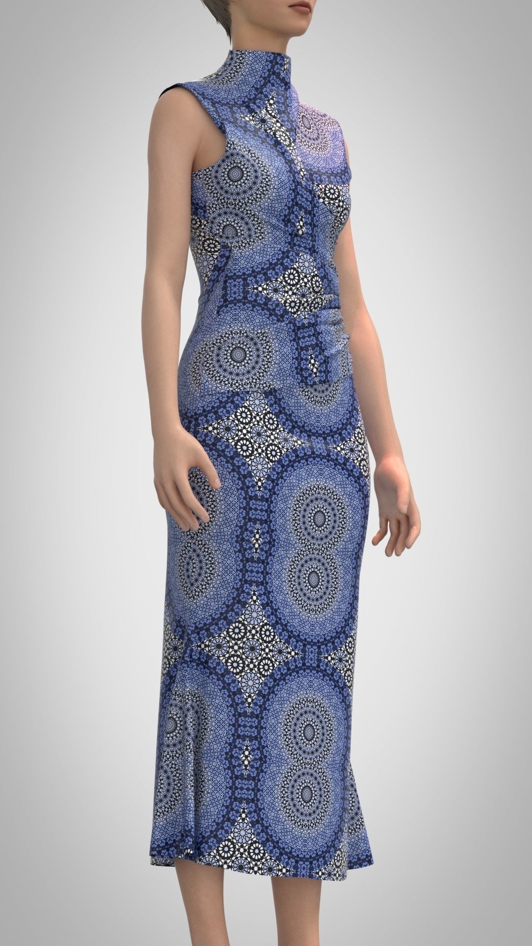 Ladies Gown Low-poly 3D model_3