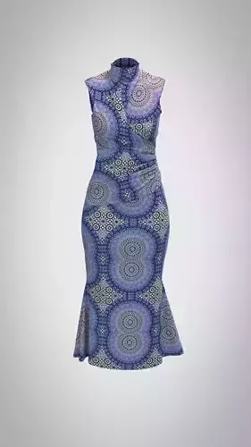 Ladies Gown Low-poly 3D model  Ladies Gown Low-poly 3D model