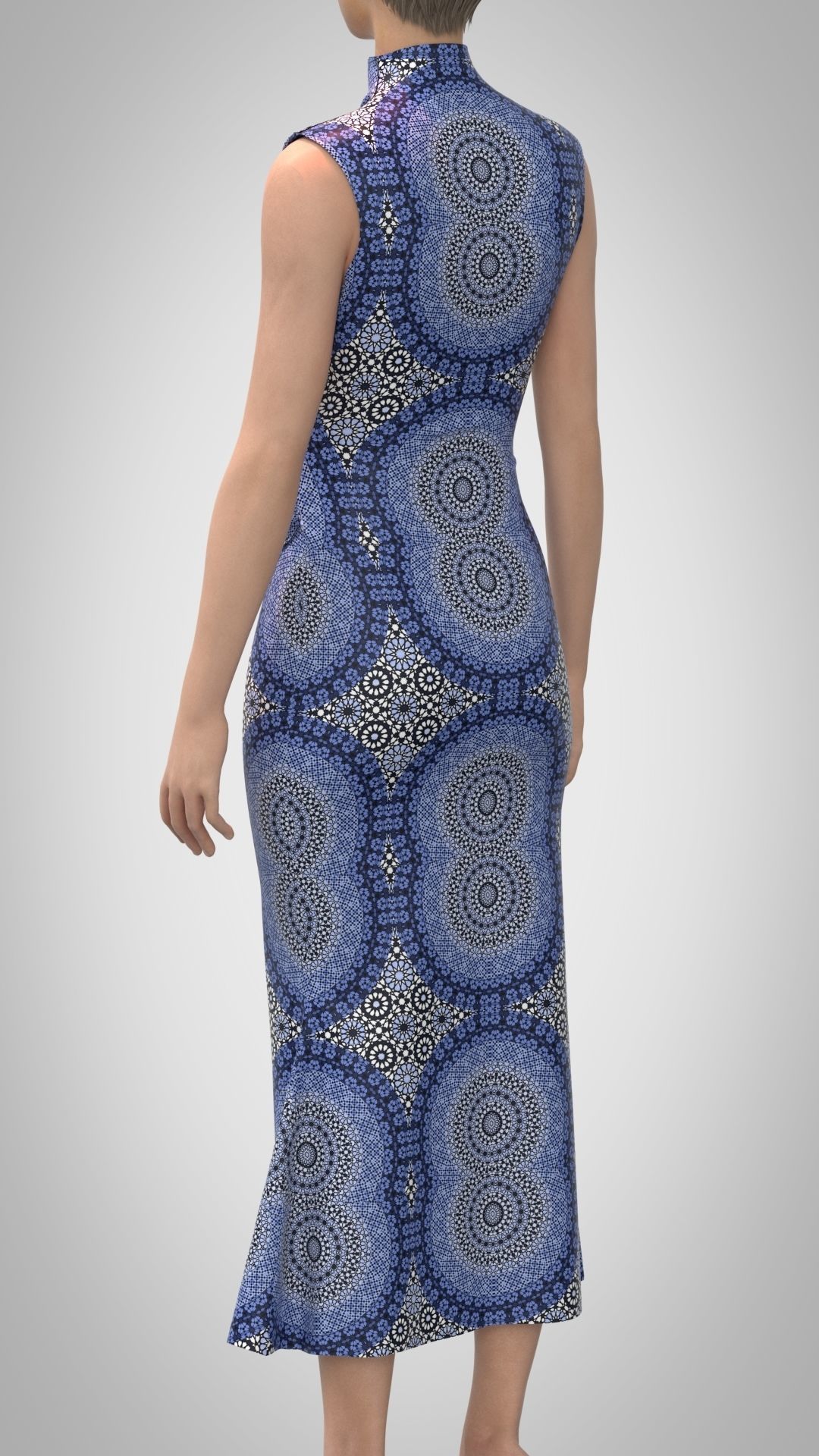 Ladies Gown Low-poly 3D model_5