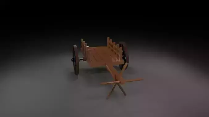 bullock cart 3D model