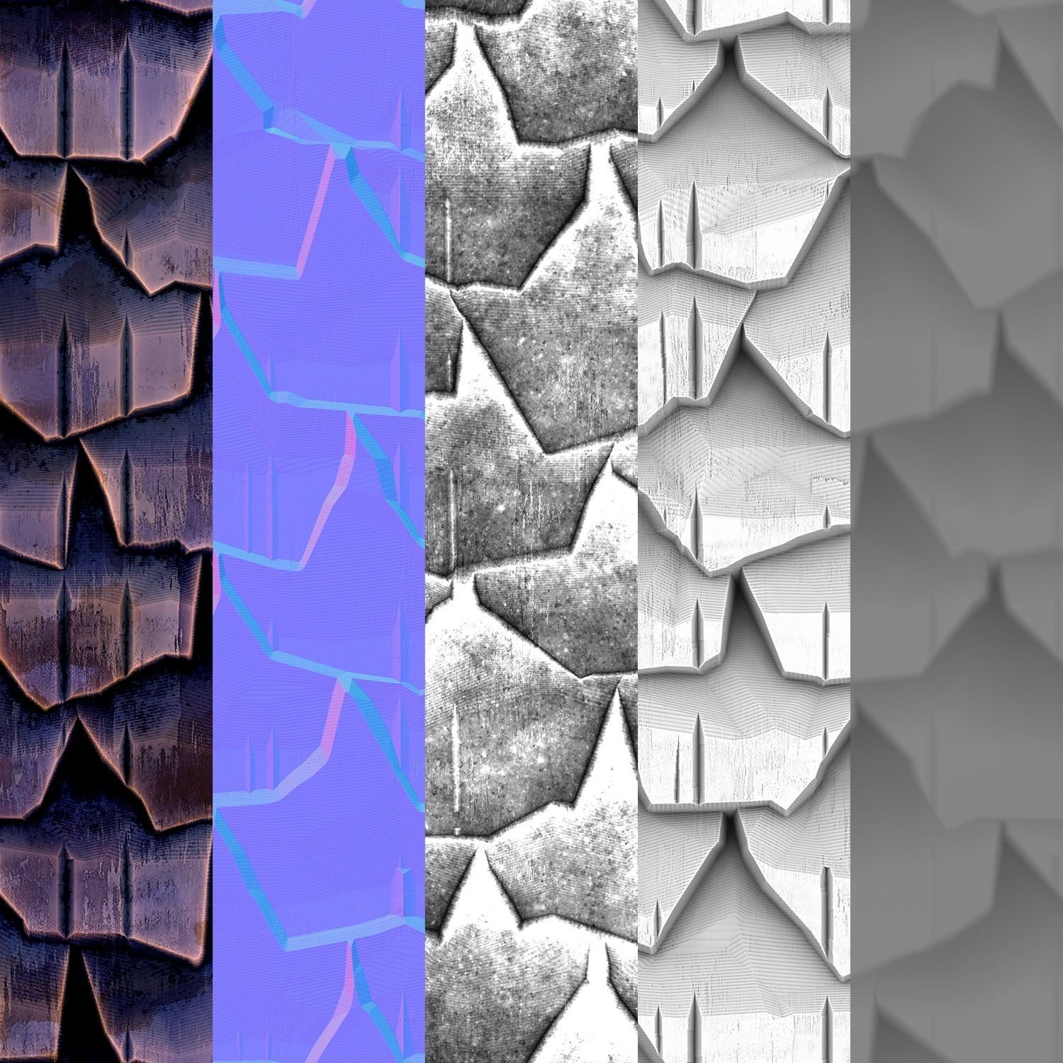 Stylized Roof PBR seamless material Texture_4