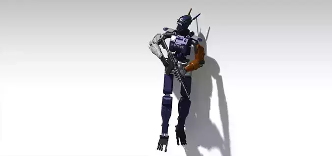 Chappie robot holding gun