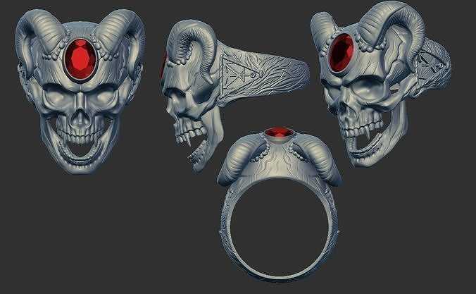 RingSkull ring 3D print model