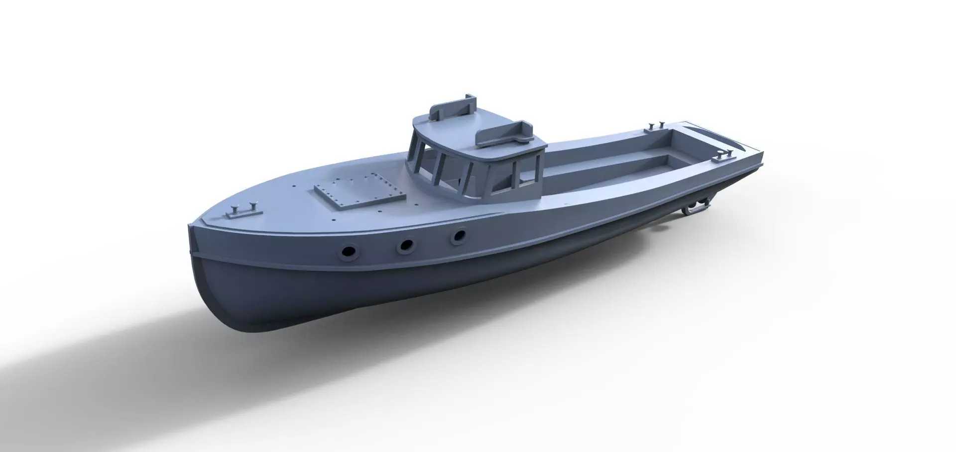 Transport boat for battleship Bismarck 3D print model_0