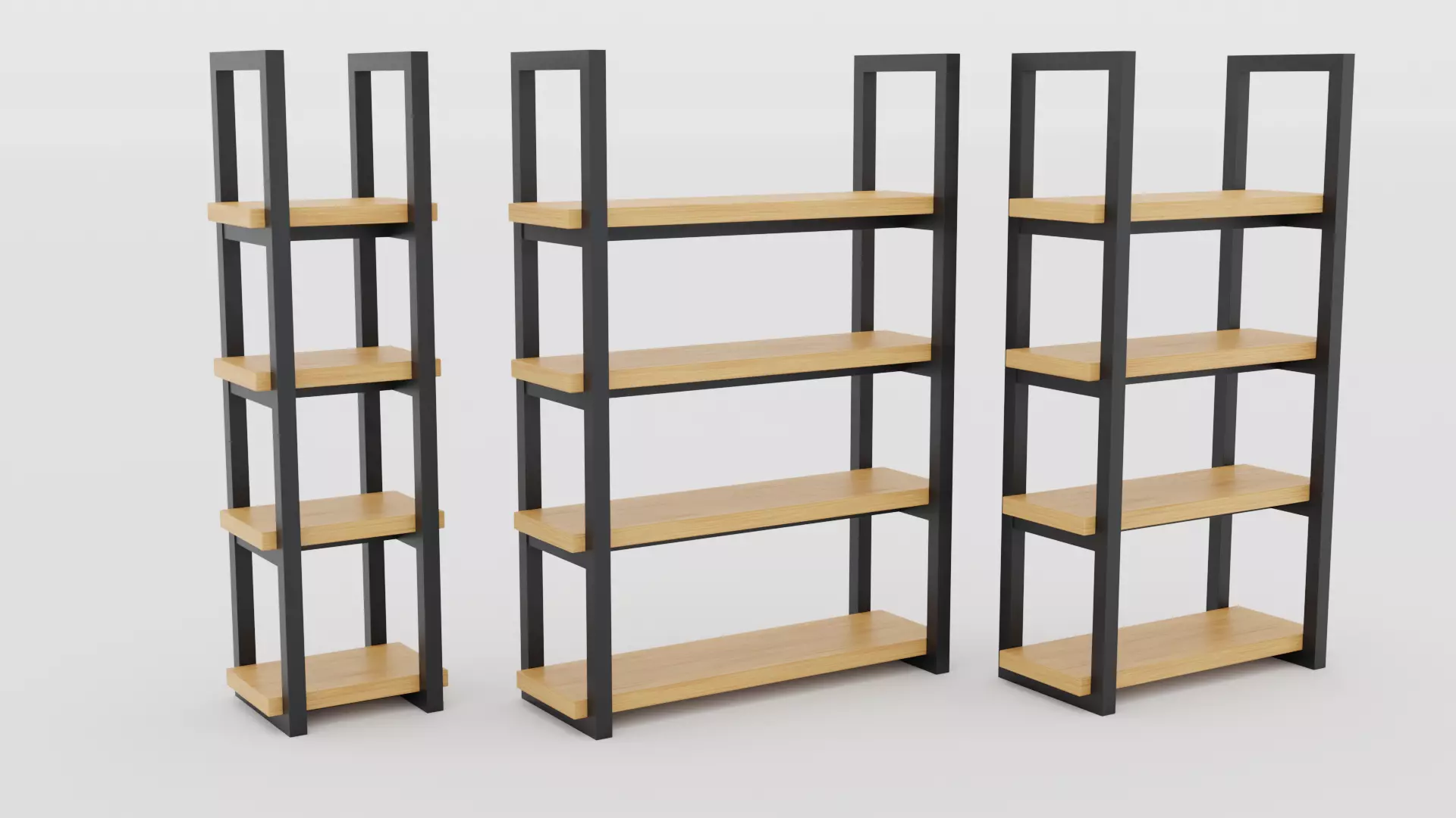 Klasika Series Bookcase Set of 3 pieces 3D model_0
