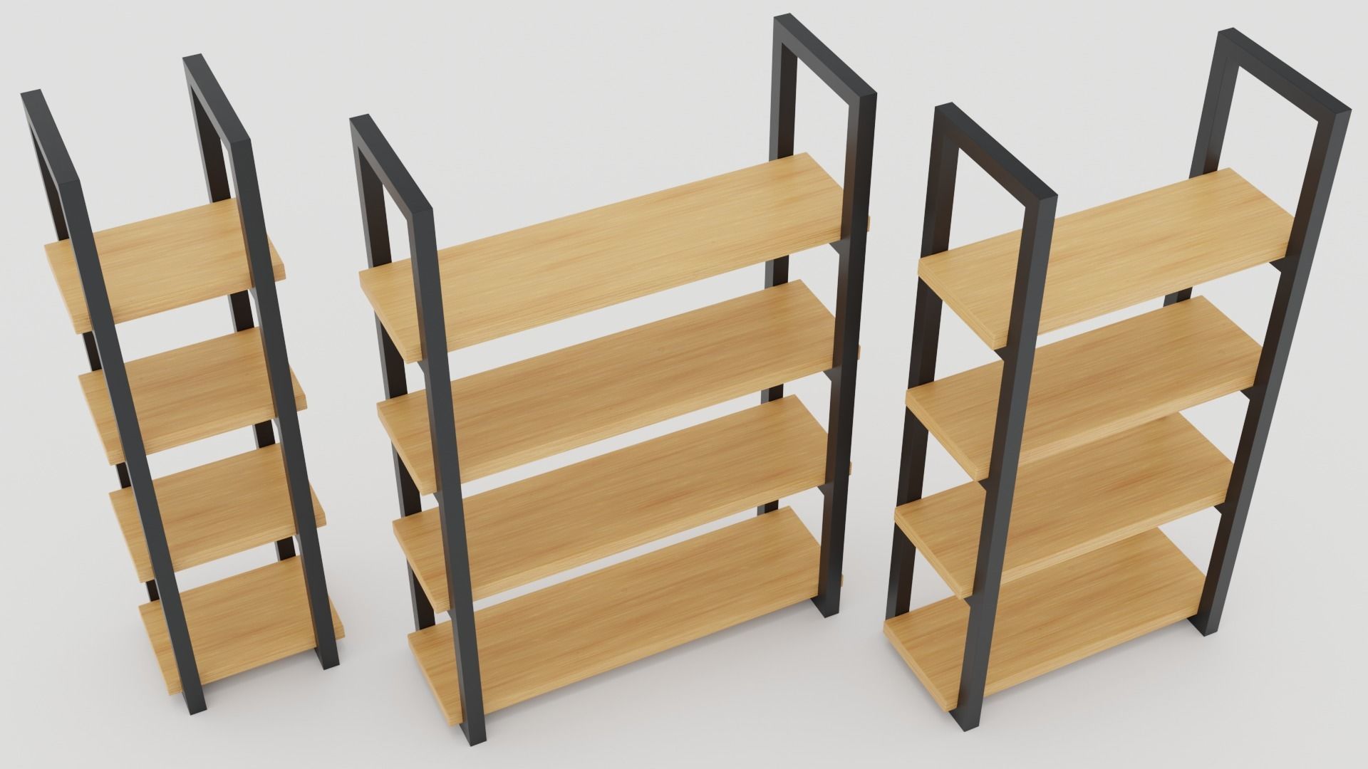 Klasika Series Bookcase Set of 3 pieces 3D model_2