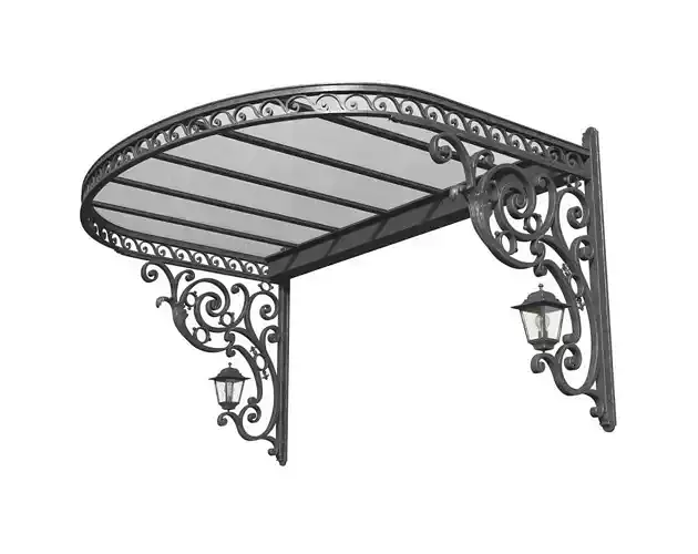 Wrought iron canopy  Metal Visor visor over porch 