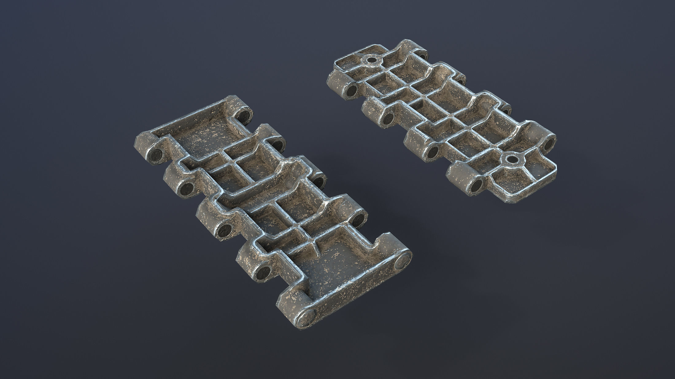 T-34 Tank Tracks Set Low-poly 3D model_3
