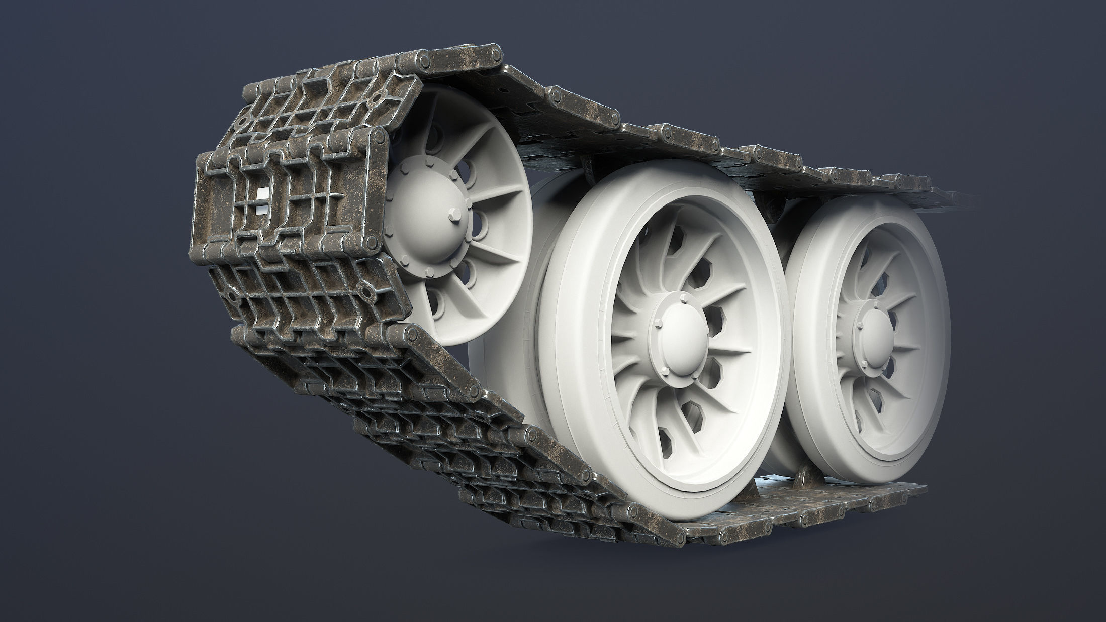 T-34 Tank Tracks Set Low-poly 3D model_1