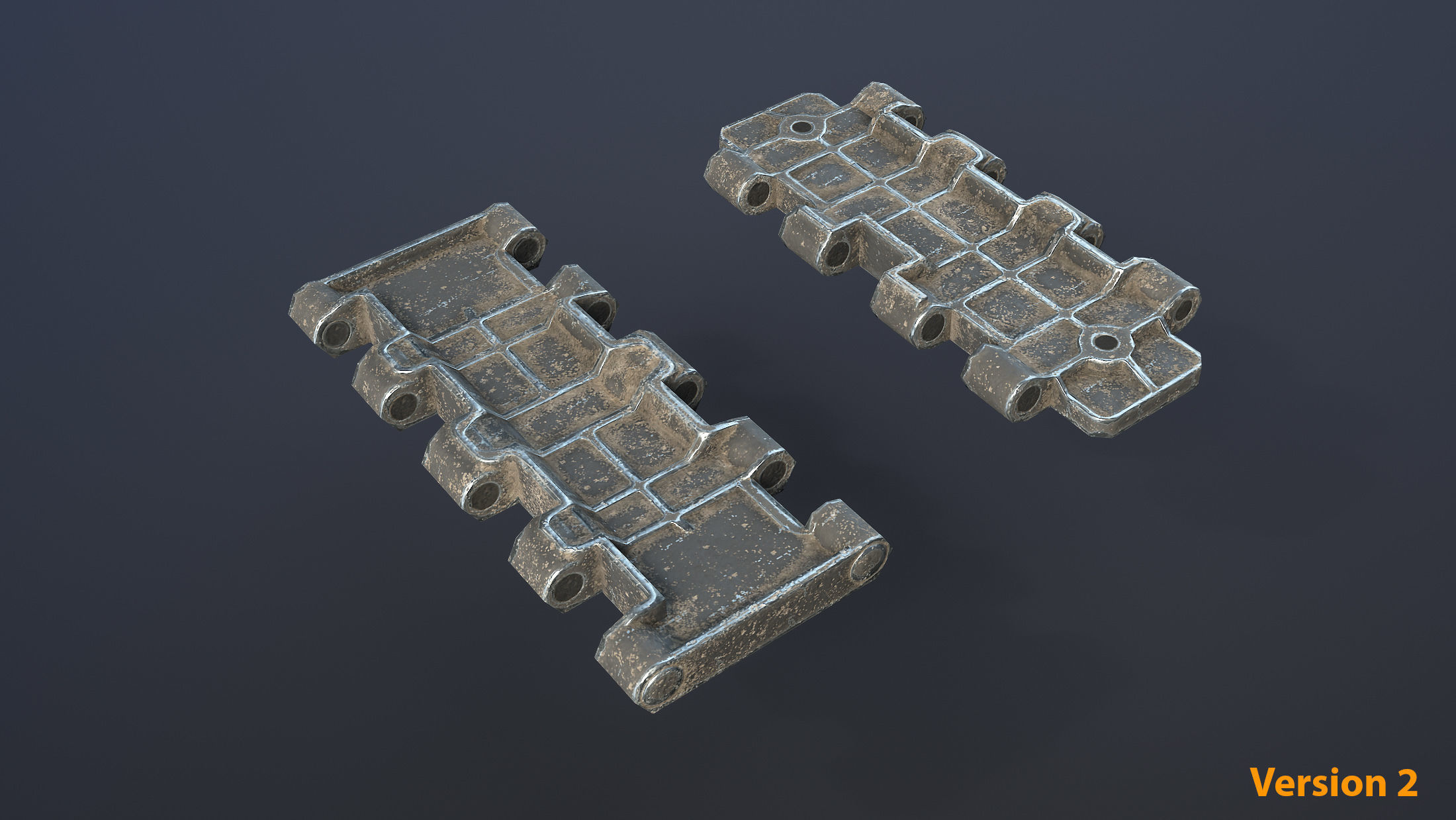 T-34 Tank Tracks Set Low-poly 3D model_5