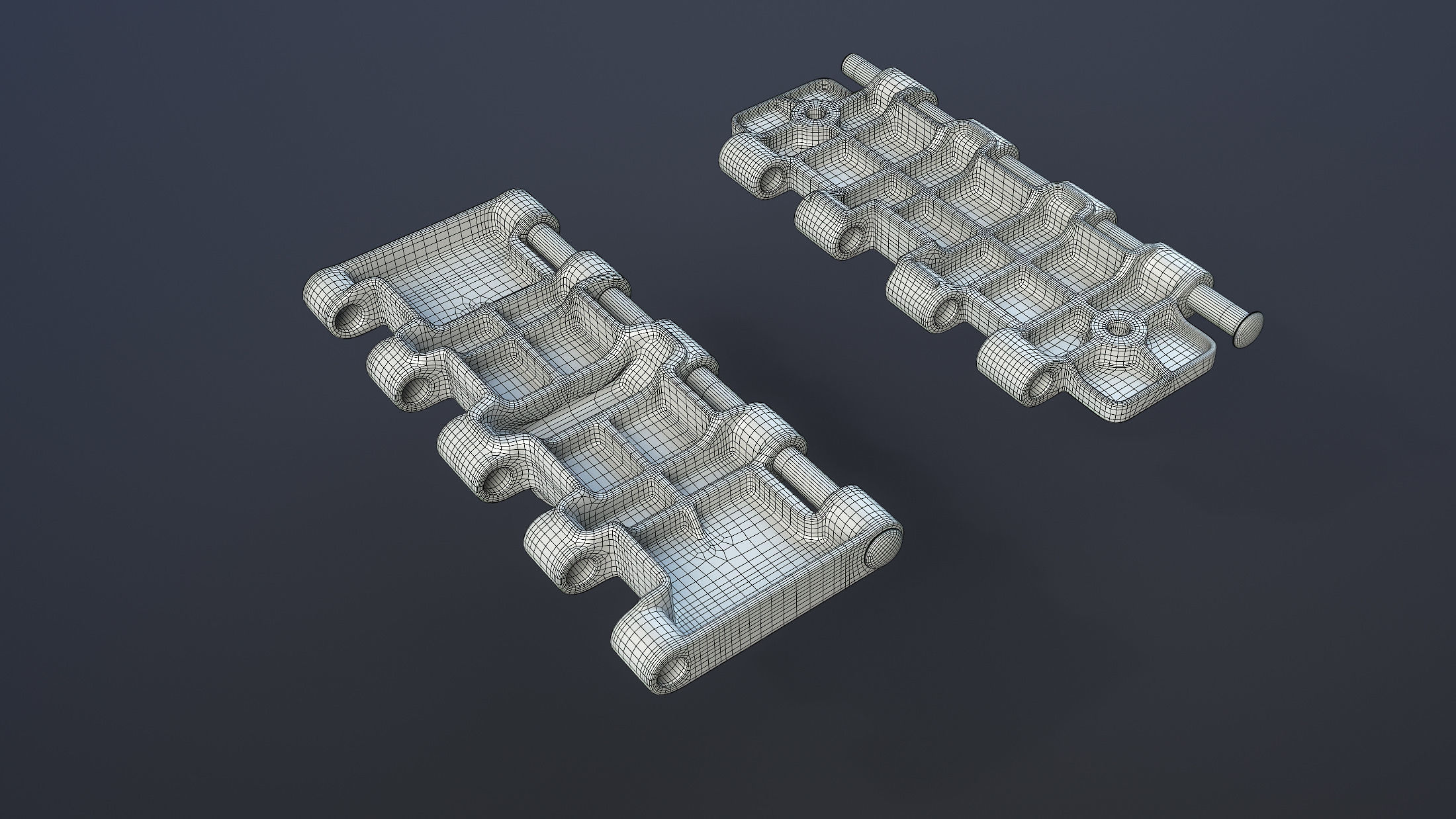 T-34 Tank Tracks Set Low-poly 3D model_9