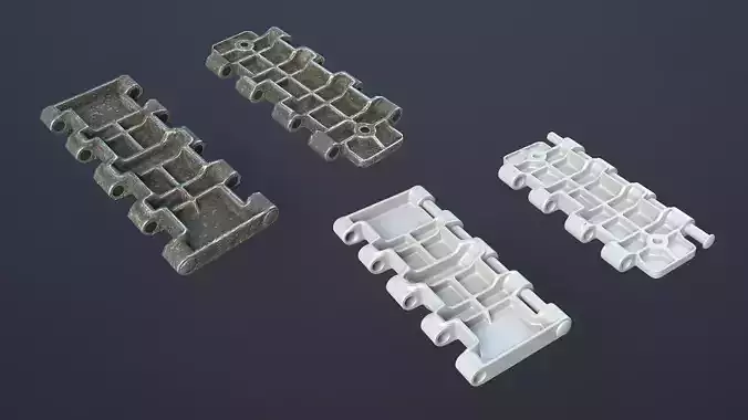 T-34 Tank Tracks Set Low-poly 3D model