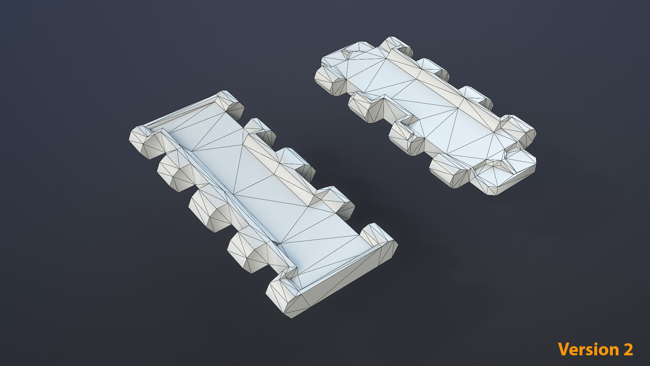 T-34 Tank Tracks Set Low-poly 3D model_6
